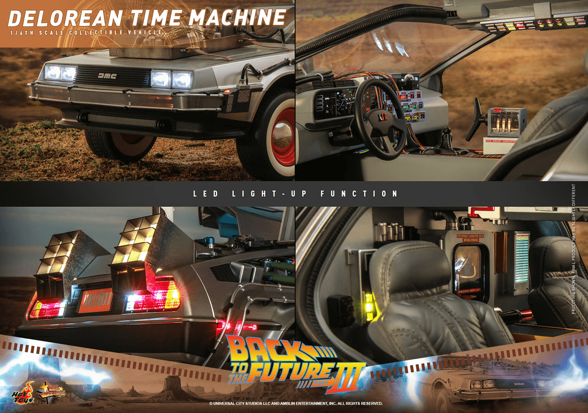 HOTMMS738 Back to the Future 3 - Delorean Time Machine 1:6 Scale Collectable Vehicle - Hot Toys - Titan Pop Culture