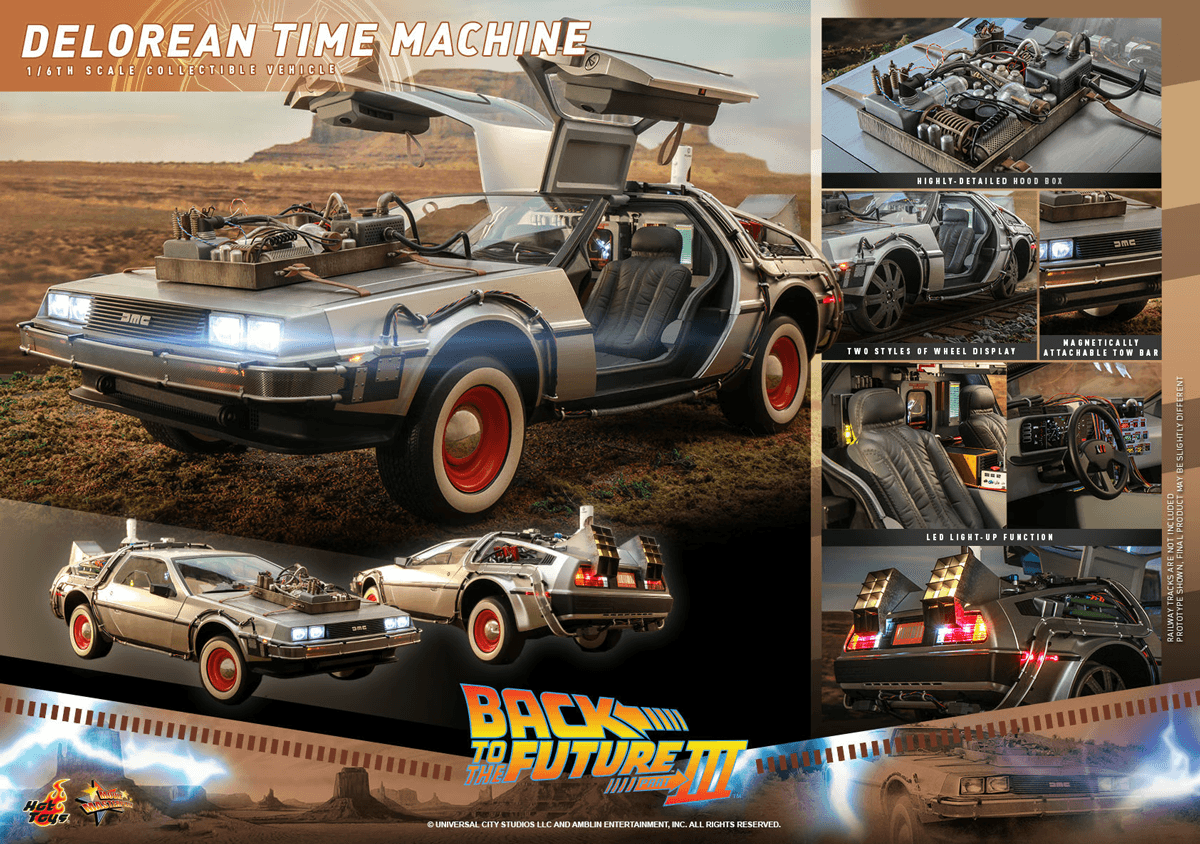 HOTMMS738 Back to the Future 3 - Delorean Time Machine 1:6 Scale Collectable Vehicle - Hot Toys - Titan Pop Culture