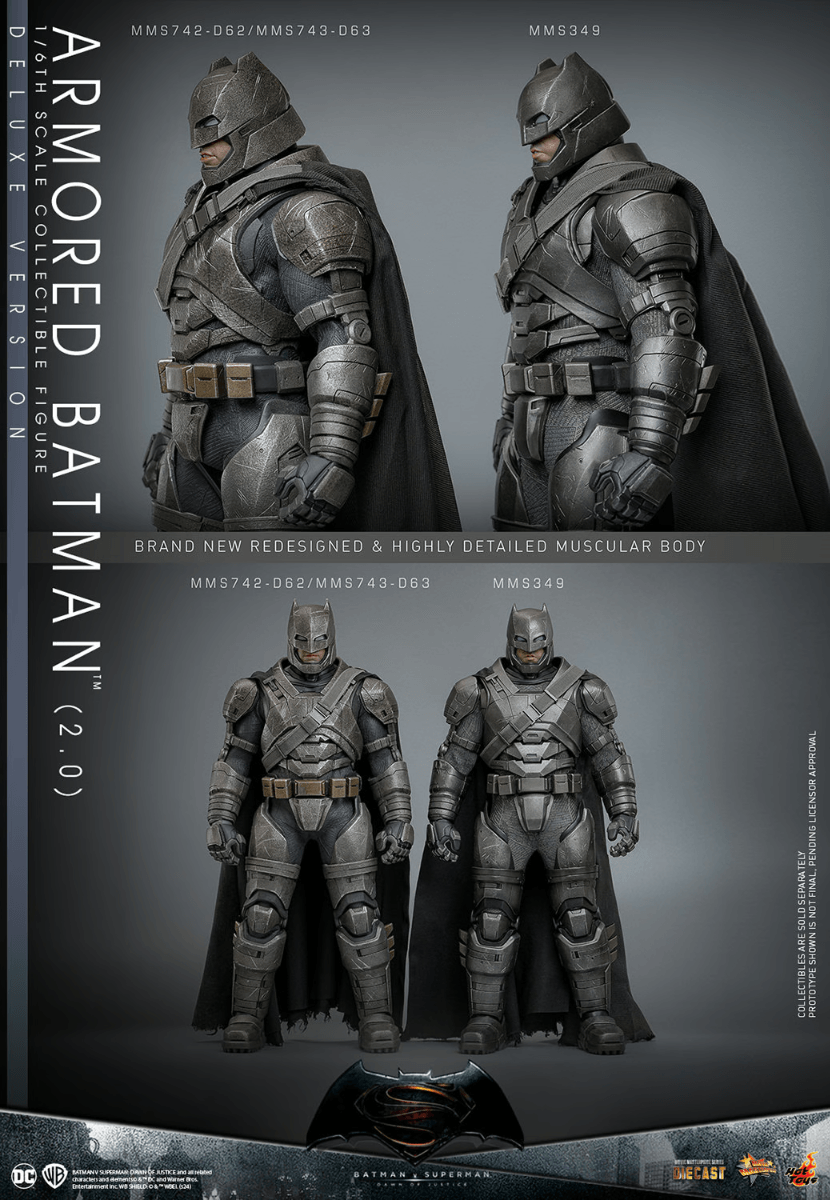 HOTMMS743D63 Batman v Superman: Dawn of Justice - Armored Batman (2.0) Deluxe 1:6 Scale Collectable Figure - Hot Toys - Titan Pop Culture