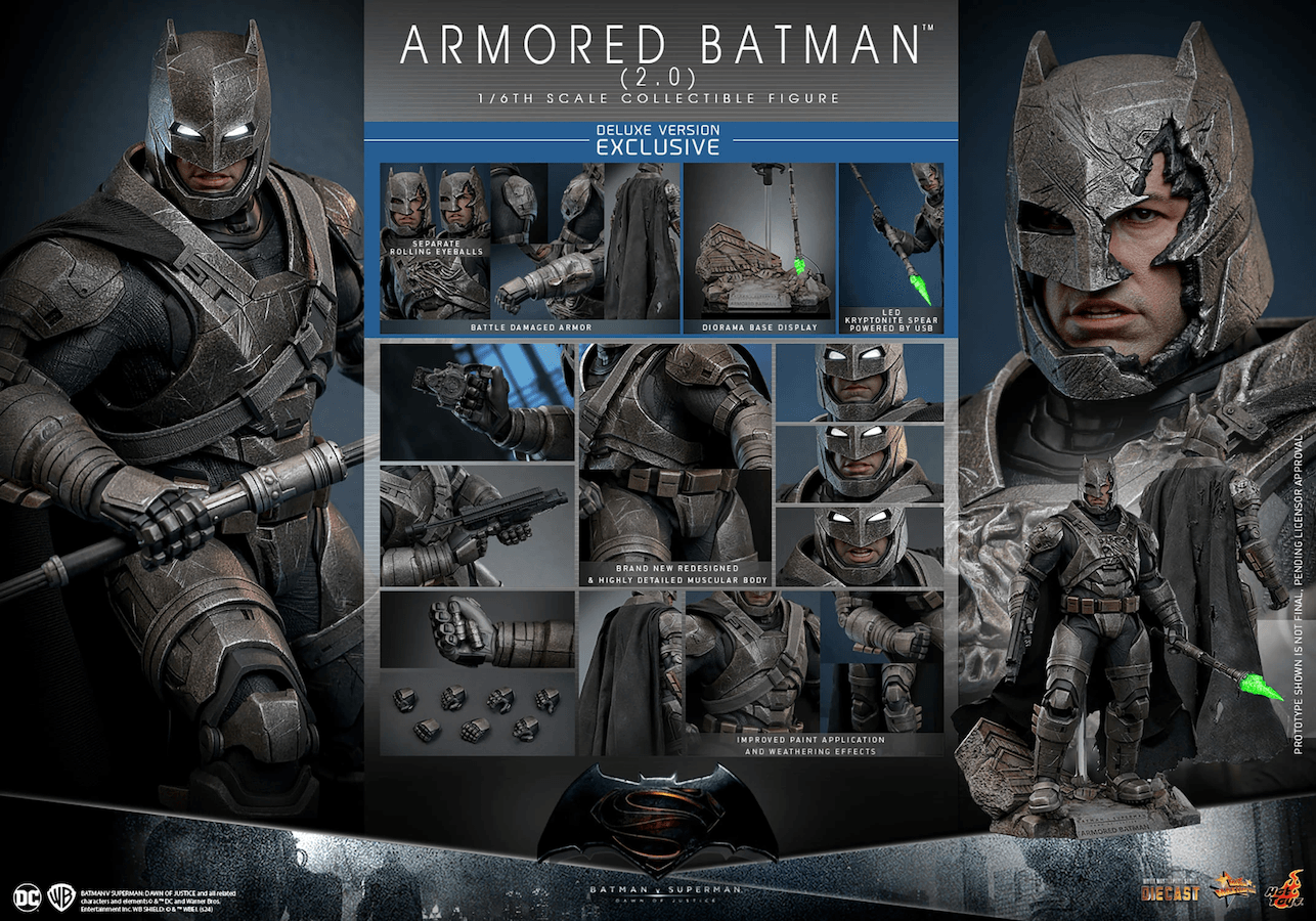 HOTMMS743D63 Batman v Superman: Dawn of Justice - Armored Batman (2.0) Deluxe 1:6 Scale Collectable Figure - Hot Toys - Titan Pop Culture