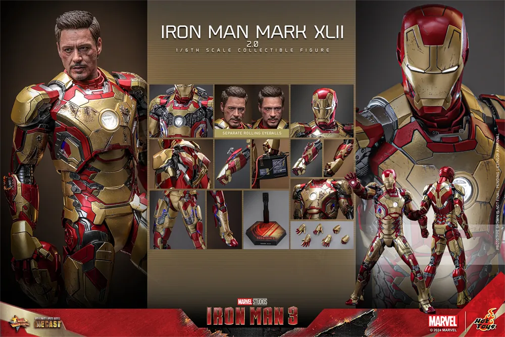 HOTMMS758D65 Iron Man 3 - Iron Man Mk 42 (2.0) 1:6 Scale Collectable Action Figure - Hot Toys - Titan Pop Culture