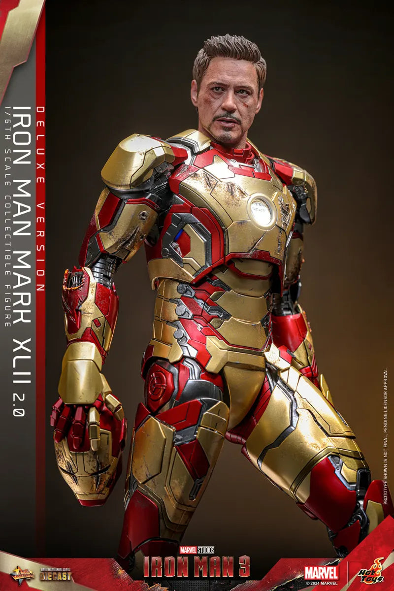 HOTMMS759D66 Iron Man 3 - Iron Man Mk 42 (2.0) Deluxe 1:6 Scale Collectable Action Figure - Hot Toys - Titan Pop Culture