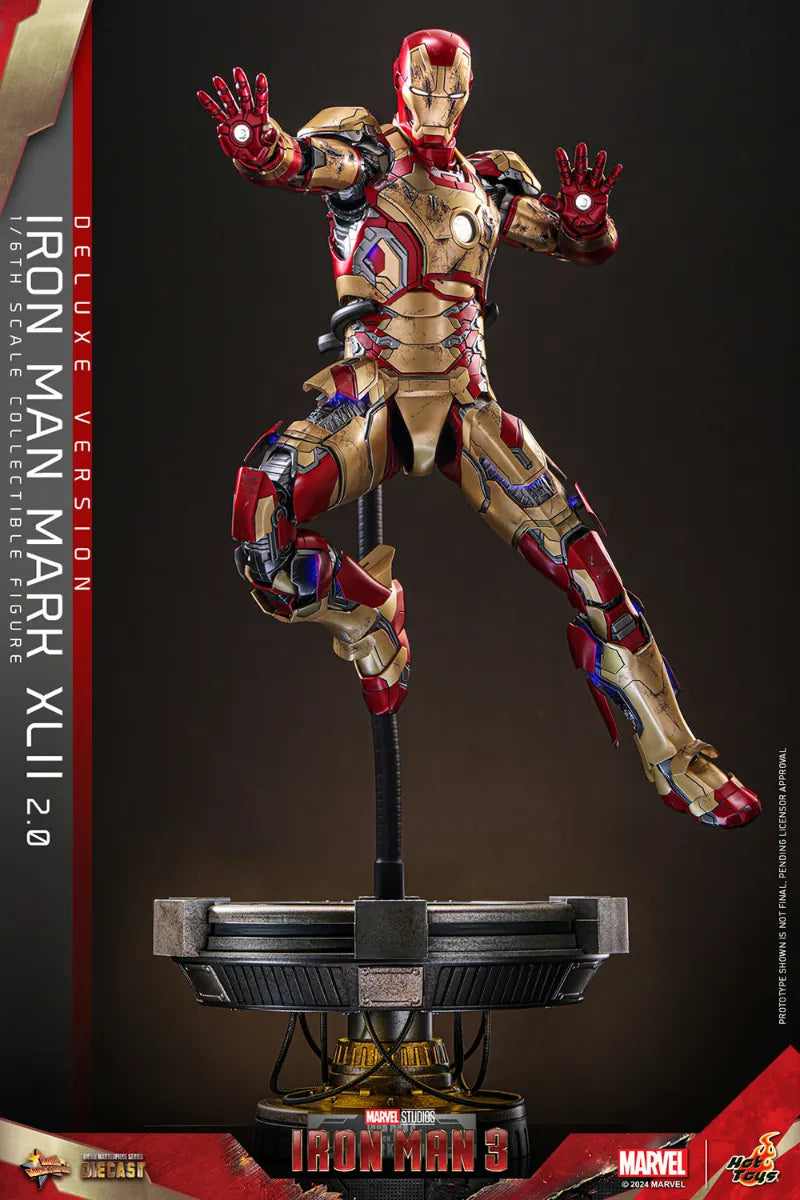 HOTMMS759D66 Iron Man 3 - Iron Man Mk 42 (2.0) Deluxe 1:6 Scale Collectable Action Figure - Hot Toys - Titan Pop Culture