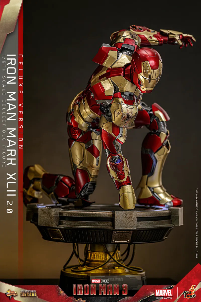 HOTMMS759D66 Iron Man 3 - Iron Man Mk 42 (2.0) Deluxe 1:6 Scale Collectable Action Figure - Hot Toys - Titan Pop Culture