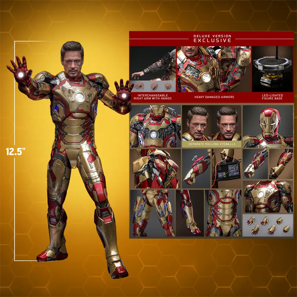 HOTMMS759D66 Iron Man 3 - Iron Man Mk 42 (2.0) Deluxe 1:6 Scale Collectable Action Figure - Hot Toys - Titan Pop Culture