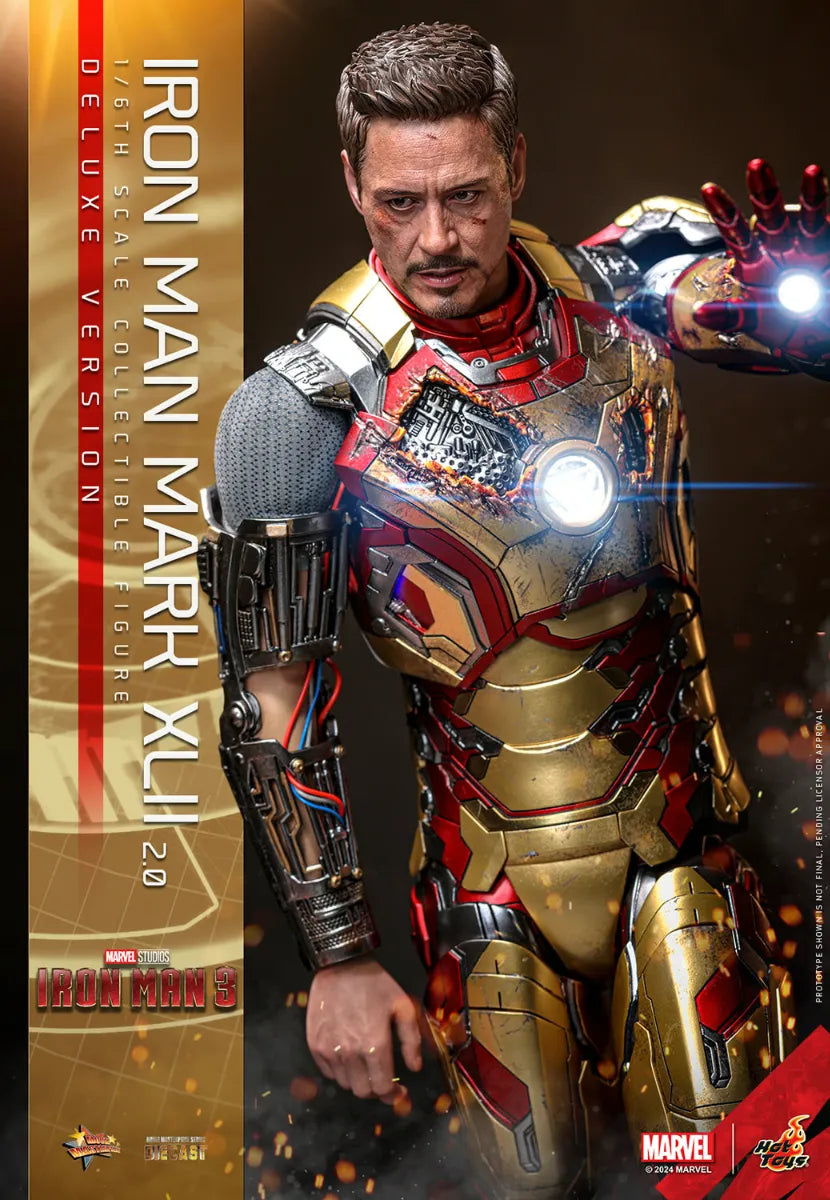 HOTMMS759D66 Iron Man 3 - Iron Man Mk 42 (2.0) Deluxe 1:6 Scale Collectable Action Figure - Hot Toys - Titan Pop Culture