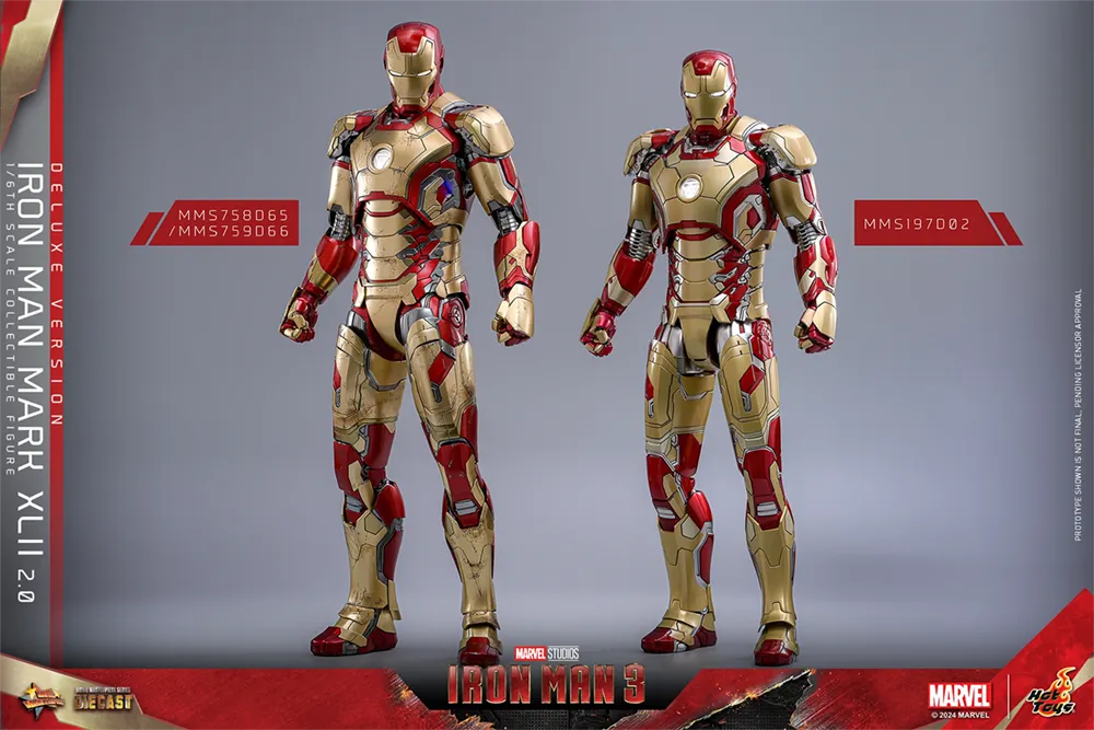 HOTMMS759D66 Iron Man 3 - Iron Man Mk 42 (2.0) Deluxe 1:6 Scale Collectable Action Figure - Hot Toys - Titan Pop Culture