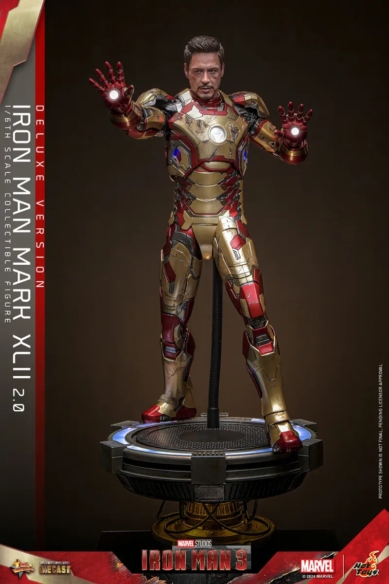 HOTMMS759D66 Iron Man 3 - Iron Man Mk 42 (2.0) Deluxe 1:6 Scale Collectable Action Figure - Hot Toys - Titan Pop Culture