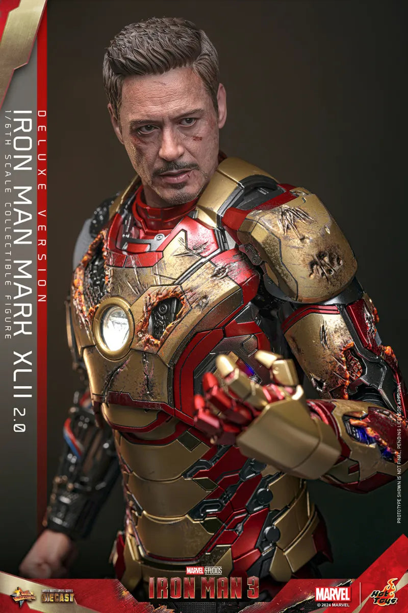 HOTMMS759D66 Iron Man 3 - Iron Man Mk 42 (2.0) Deluxe 1:6 Scale Collectable Action Figure - Hot Toys - Titan Pop Culture