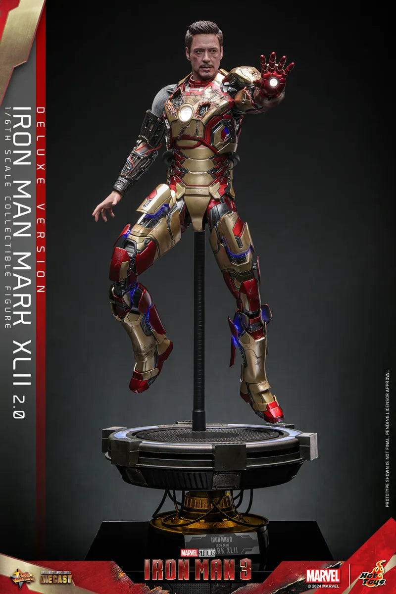 HOTMMS759D66 Iron Man 3 - Iron Man Mk 42 (2.0) Deluxe 1:6 Scale Collectable Action Figure - Hot Toys - Titan Pop Culture