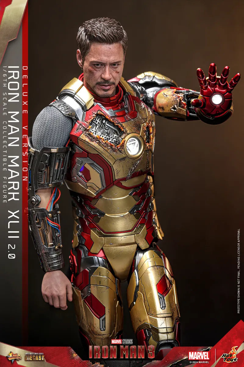 HOTMMS759D66 Iron Man 3 - Iron Man Mk 42 (2.0) Deluxe 1:6 Scale Collectable Action Figure - Hot Toys - Titan Pop Culture