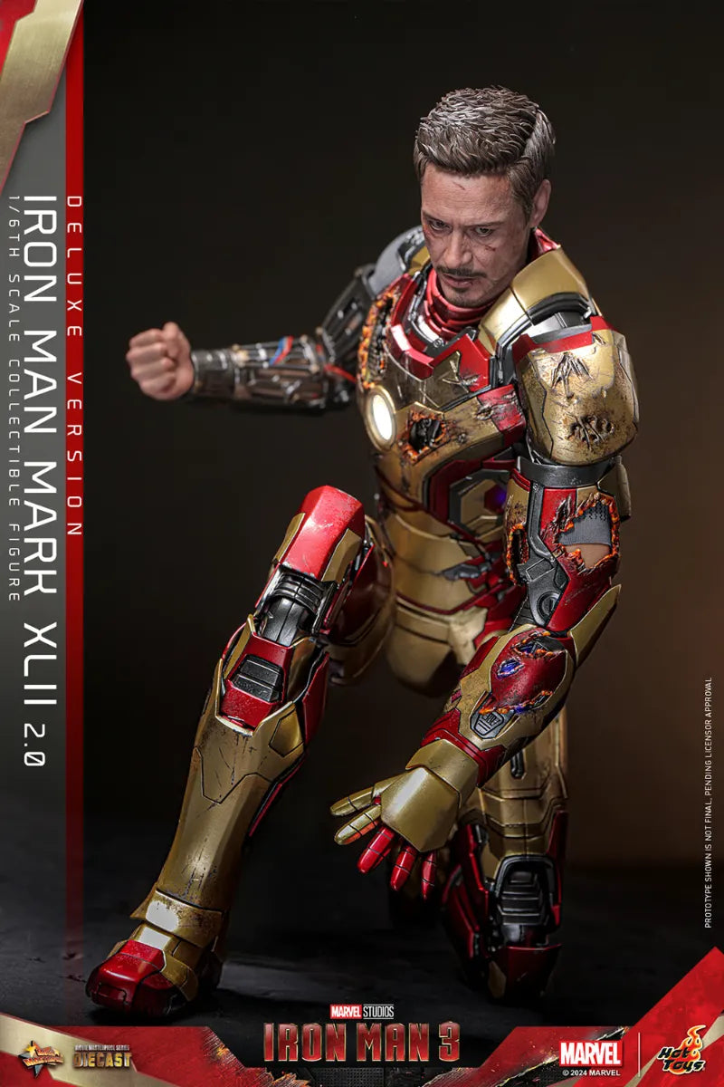 HOTMMS759D66 Iron Man 3 - Iron Man Mk 42 (2.0) Deluxe 1:6 Scale Collectable Action Figure - Hot Toys - Titan Pop Culture