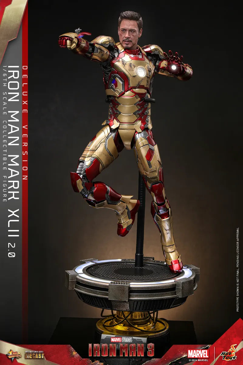 HOTMMS759D66 Iron Man 3 - Iron Man Mk 42 (2.0) Deluxe 1:6 Scale Collectable Action Figure - Hot Toys - Titan Pop Culture