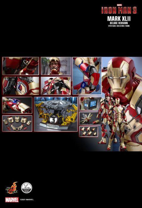 HOTQS008 Iron Man 3 - Iron Man Mark XLII Deluxe 1:4 Scale Action Figure - Hot Toys - Titan Pop Culture