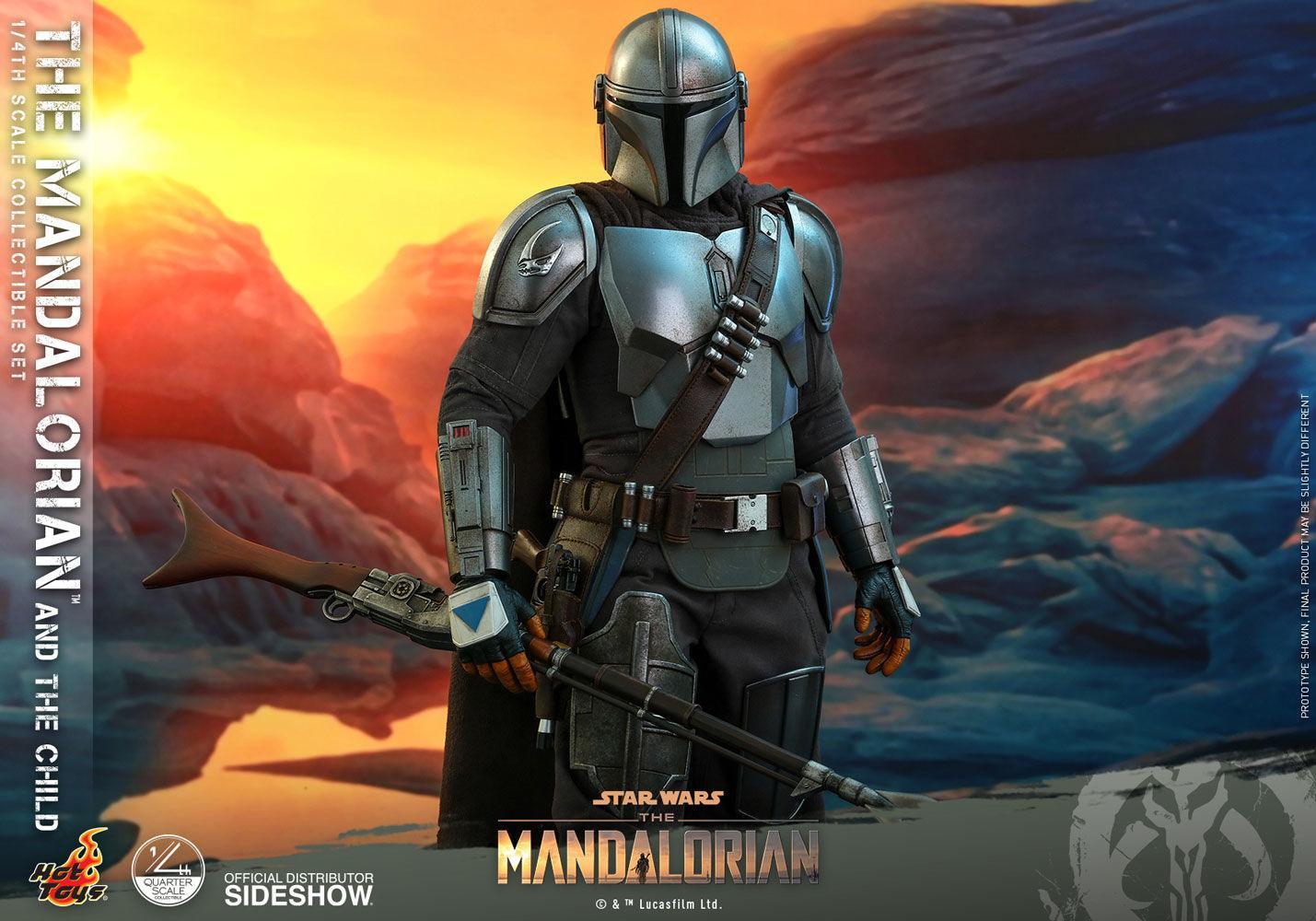 HOTQS016 Star Wars: The Mandalorian - Mandalorian & The Child 1:4 Scale Action Figure Set - Hot Toys - Titan Pop Culture