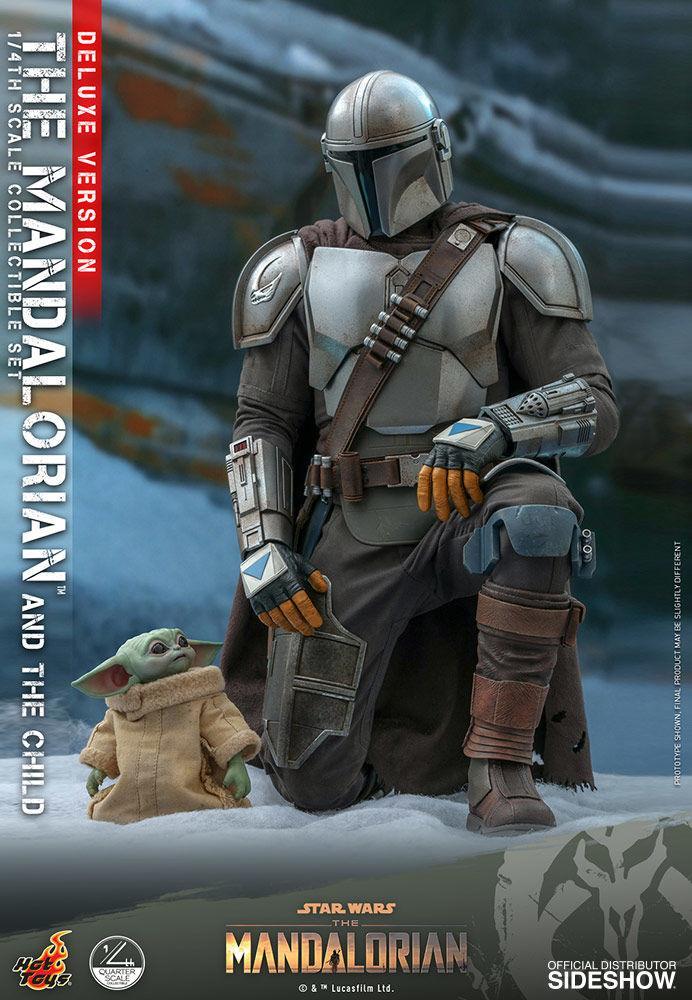 HOTQS017 Star Wars: The Mandalorian - Mandalorian & The Child Deluxe 1:4 Scale Action Figure Set - Hot Toys - Titan Pop Culture