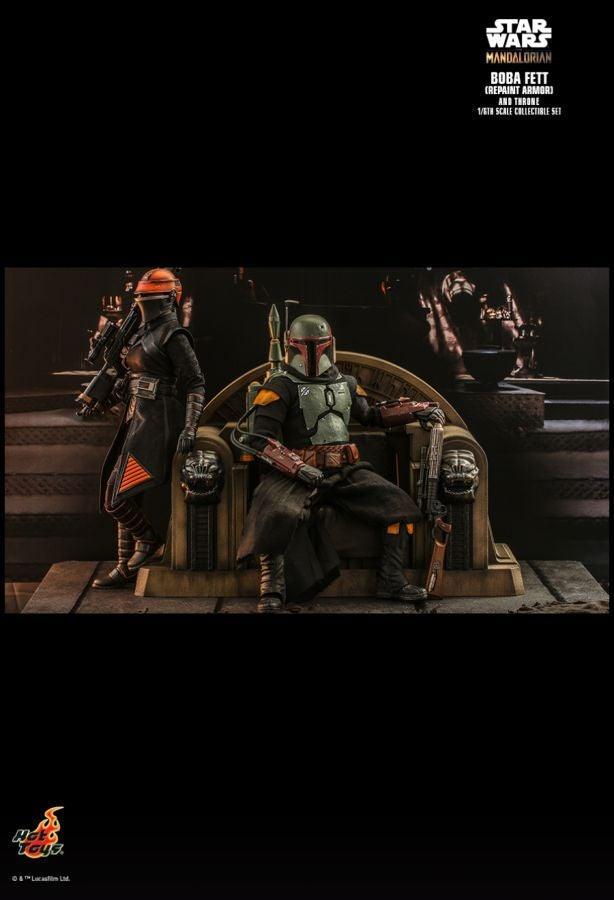 HOTTMS056 Star Wars: The Mandalorian - Boba Fett on Throne 1:6 Scale Collectable Action Figure - Hot Toys - Titan Pop Culture