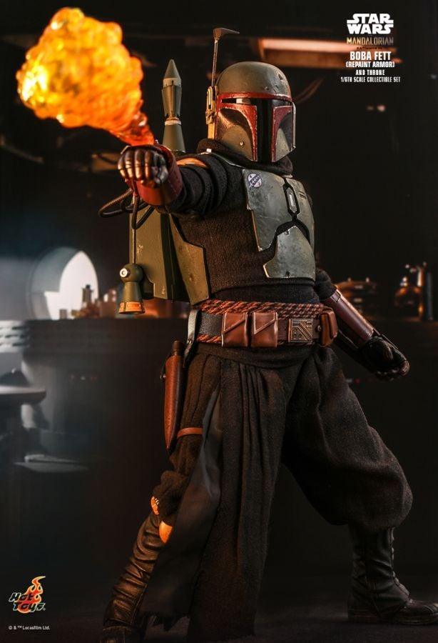 HOTTMS056 Star Wars: The Mandalorian - Boba Fett on Throne 1:6 Scale Collectable Action Figure - Hot Toys - Titan Pop Culture