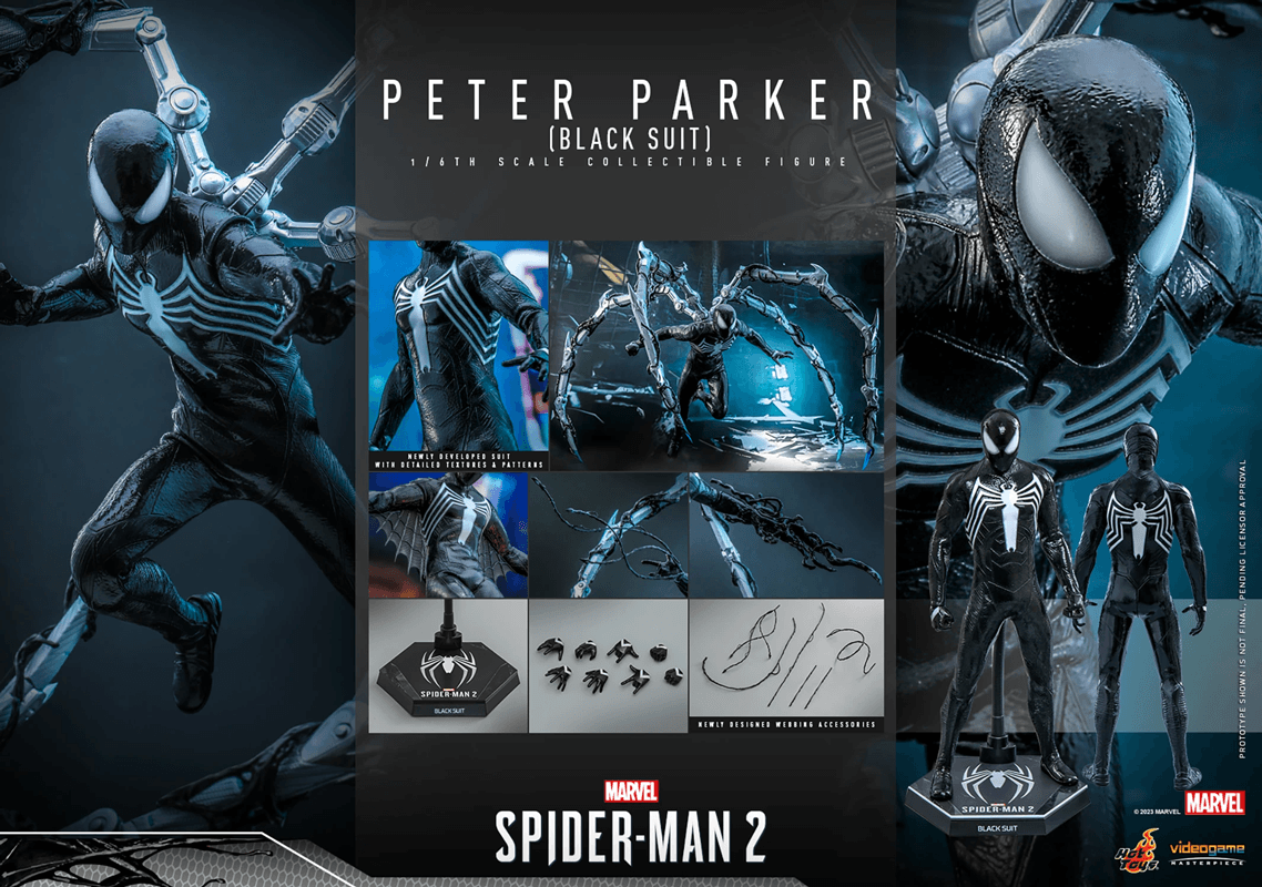 HOTVGM56 Spider-Man 2 (Video Game 2023) - Peter Parker (Black Suit) 1:6 Scale Action Figure - Hot Toys - Titan Pop Culture