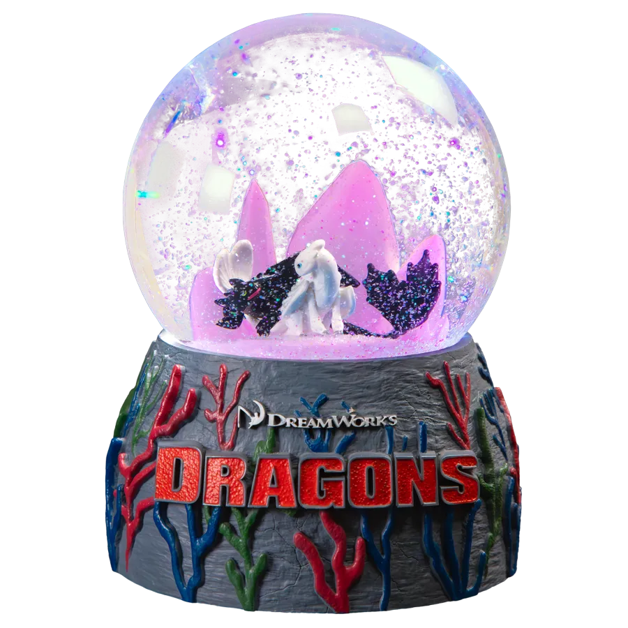 IKO1694 How to Train your Dragon - Toothless & Light Fury Light-up Snowglobe - Ikon Collectables - Titan Pop Culture