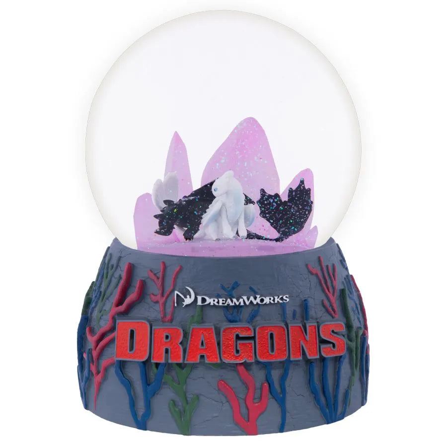 IKO1694 How to Train your Dragon - Toothless & Light Fury Light-up Snowglobe - Ikon Collectables - Titan Pop Culture