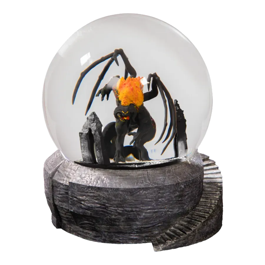 IKO1939 The Lord of the Rings - Light-up Balrog Snow Globe - Ikon Collectables - Titan Pop Culture