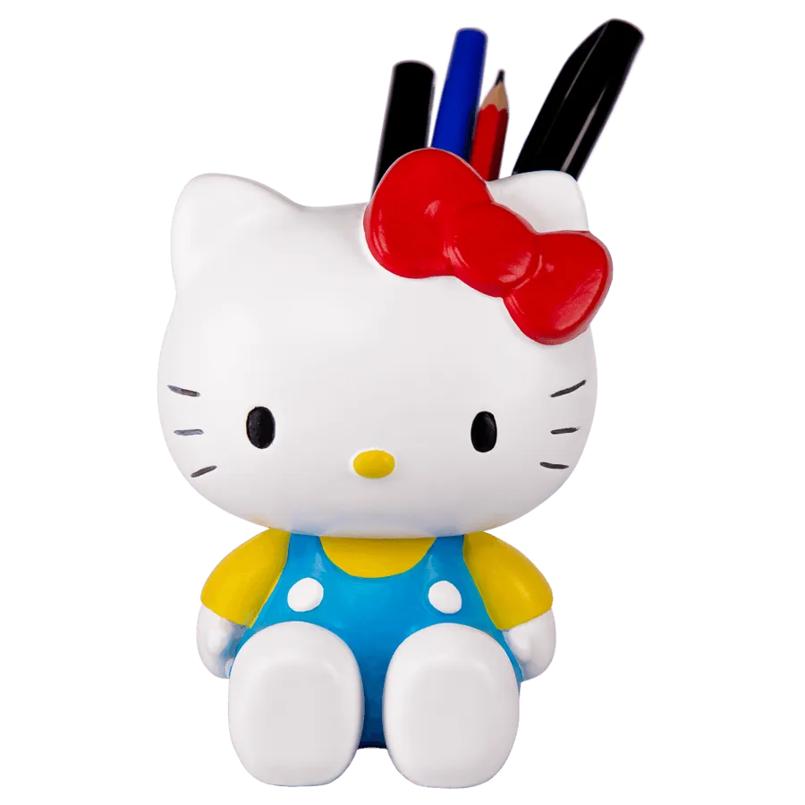 IKO1968 Hello Kitty - Sitting in Blue Overalls Pen Holder - Ikon Collectables - Titan Pop Culture