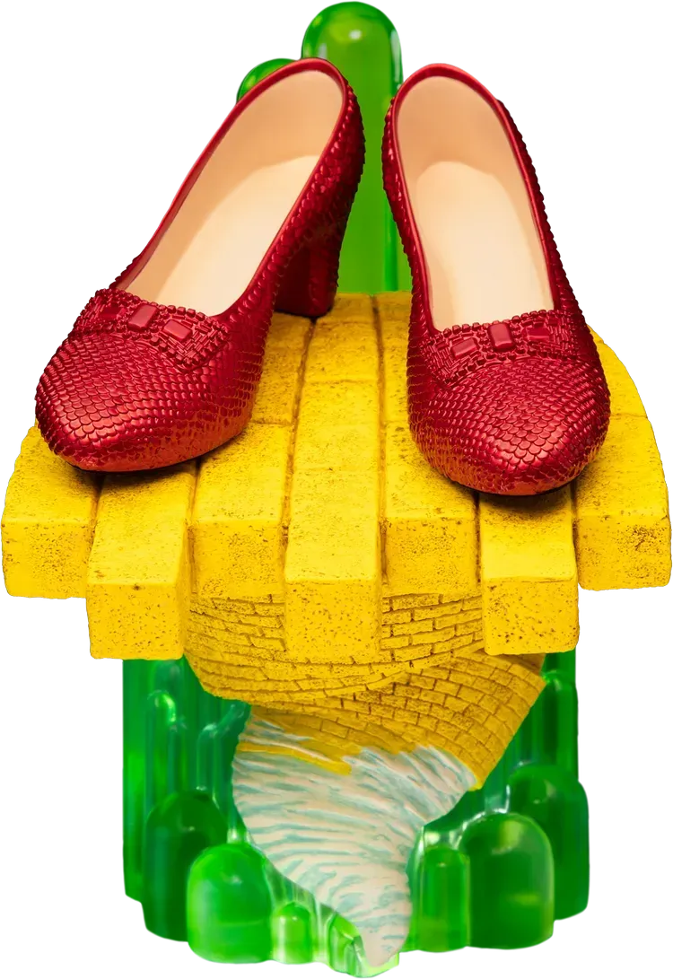 IKO2020 Wizard of Oz - Scaled Ruby Slippers Statuette on light-up Stand - Ikon Design Studio - Titan Pop Culture