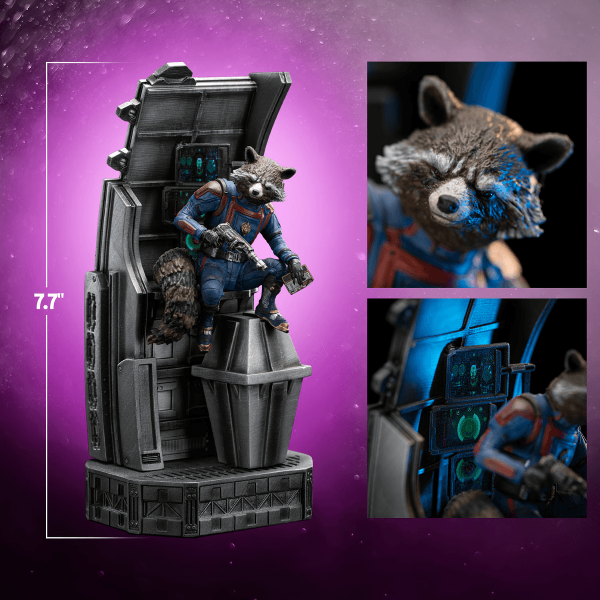 IRO54599 Guardians of the Galaxy: Vol. 3 - Rocket Raccoon 1:10 Statue - Iron Studios - Titan Pop Culture