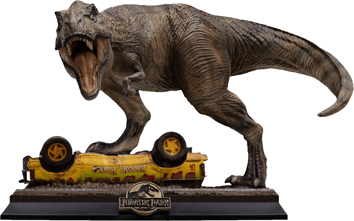 IRO55886 Jurassic Park - T-Rex Attack Icons Statue - Iron Studios - Titan Pop Culture