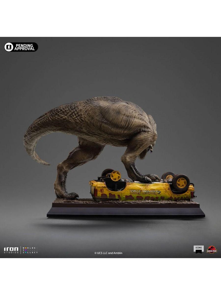 IRO55886 Jurassic Park - T-Rex Attack Icons Statue - Iron Studios - Titan Pop Culture