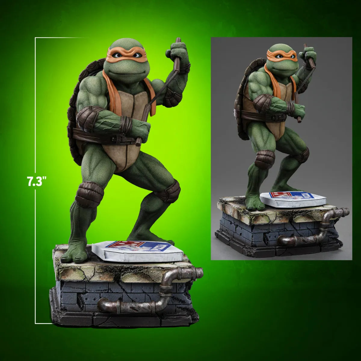 IRO56357 Teenage Mutant Ninja Turtles - '90's Michelangelo 1:10 Scale Statue - Iron Studios - Titan Pop Culture