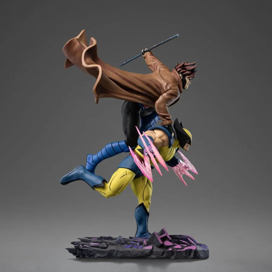 IRO56616 X-Men - '97 Gambit & Wolverine Deluxe 1:10 Scale Statue - Iron Studios - Titan Pop Culture