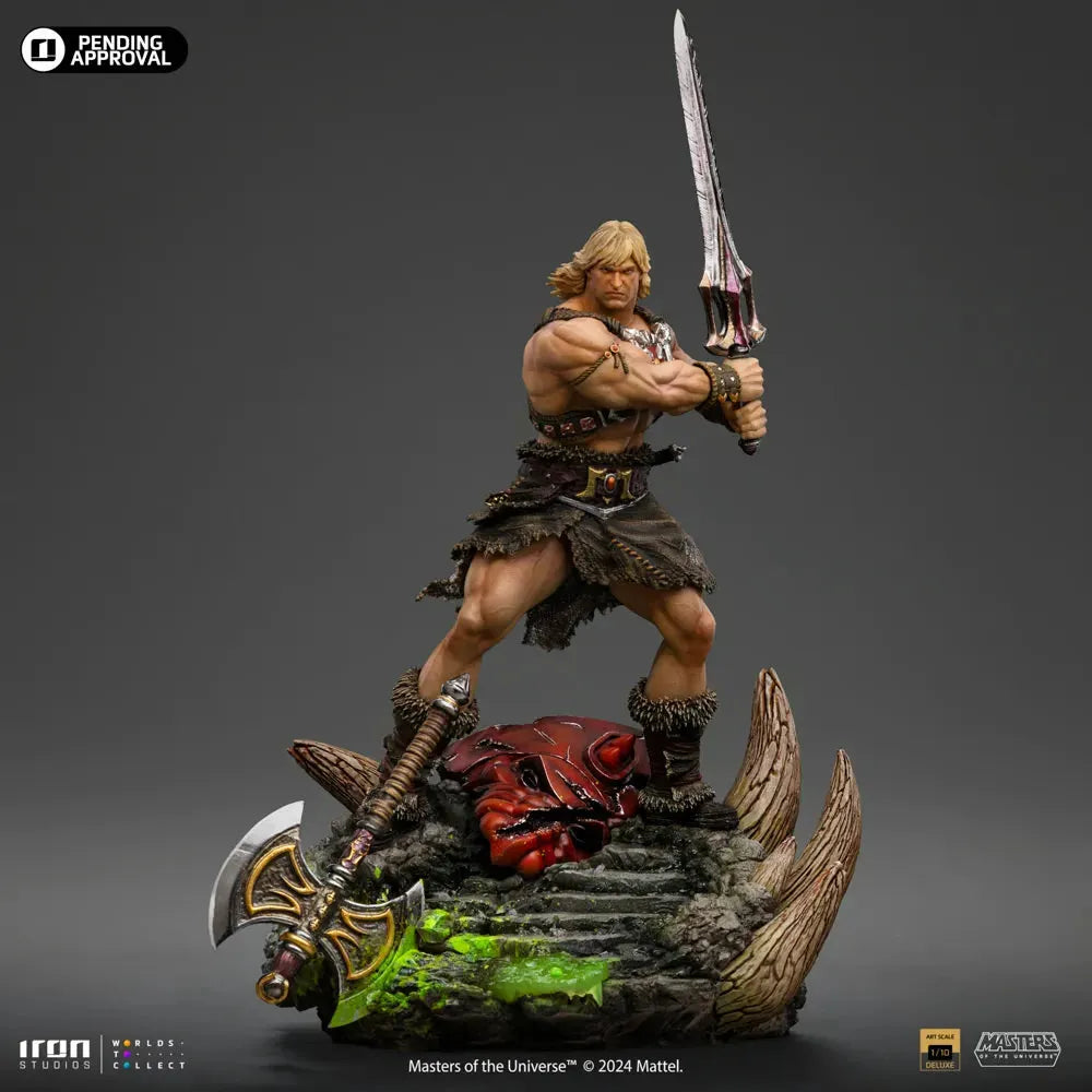 IRO56692 Masters of the Universe - He-Man Unleashed Deluxe 1:10 Scale Statue - Iron Studios - Titan Pop Culture