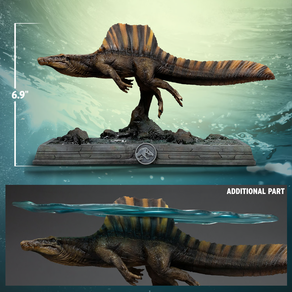 Parque Jurásico - Estatua de iconos del Spinosaurus