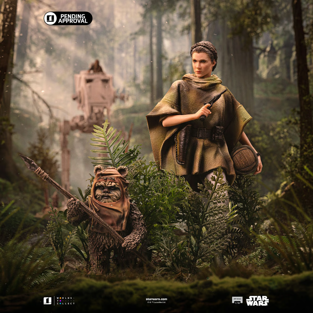 Star Wars - Estatua de Leia y Wicket a escala 1:10