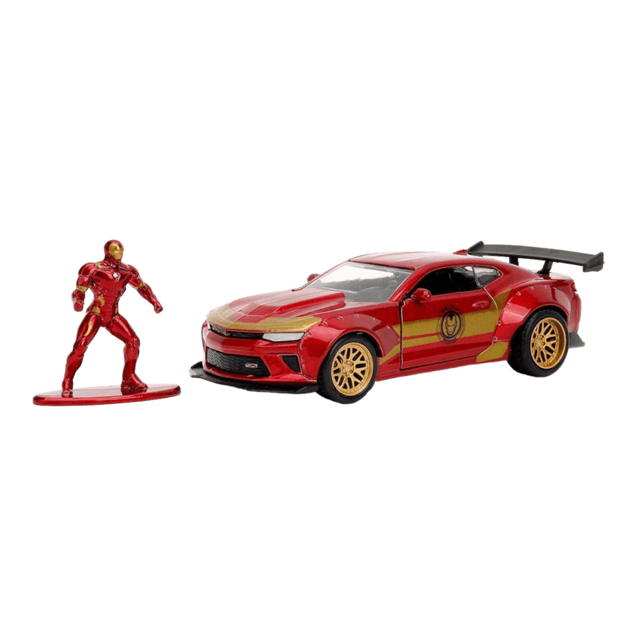 JAD30309 Marvel Comics - 2016 Chevy Camaro SS Widebody with Ironman 1:32 Scale Diecast Figure - Jada Toys - Titan Pop Culture