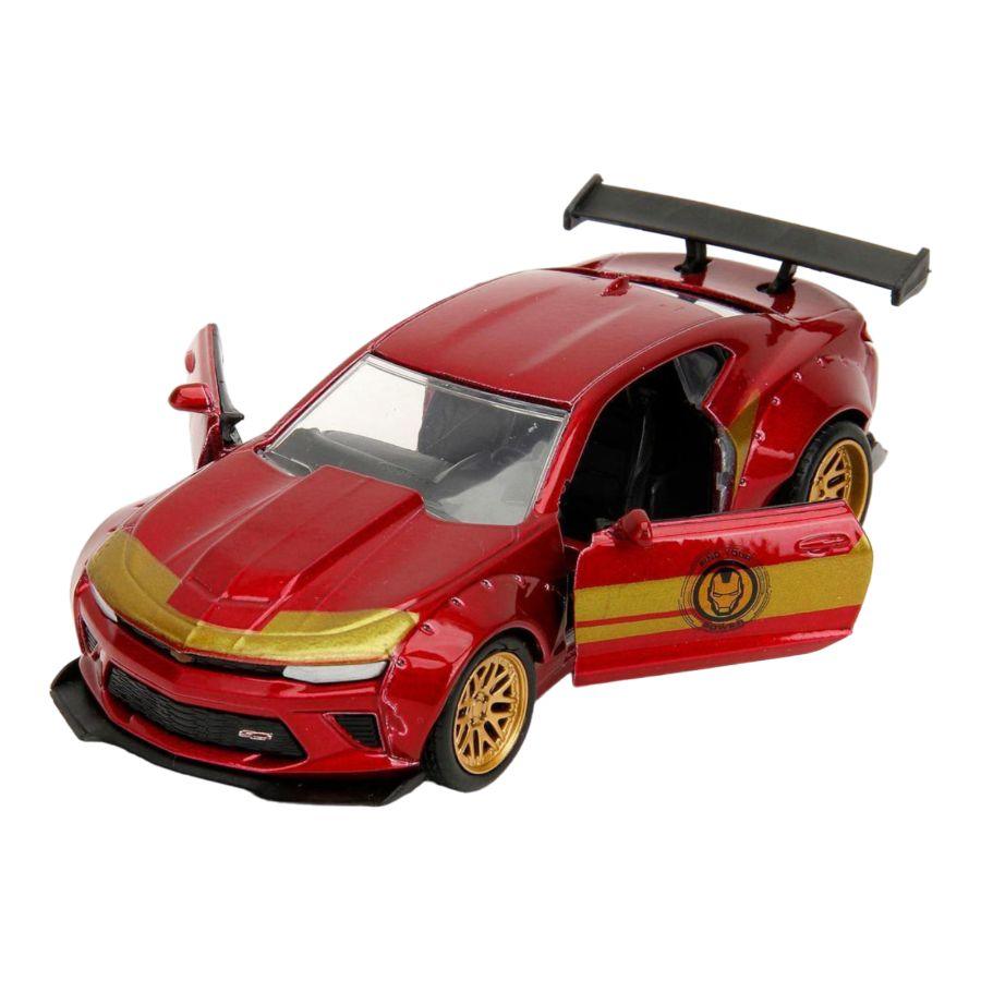 JAD30309 Marvel Comics - 2016 Chevy Camaro SS Widebody with Ironman 1:32 Scale Diecast Figure - Jada Toys - Titan Pop Culture