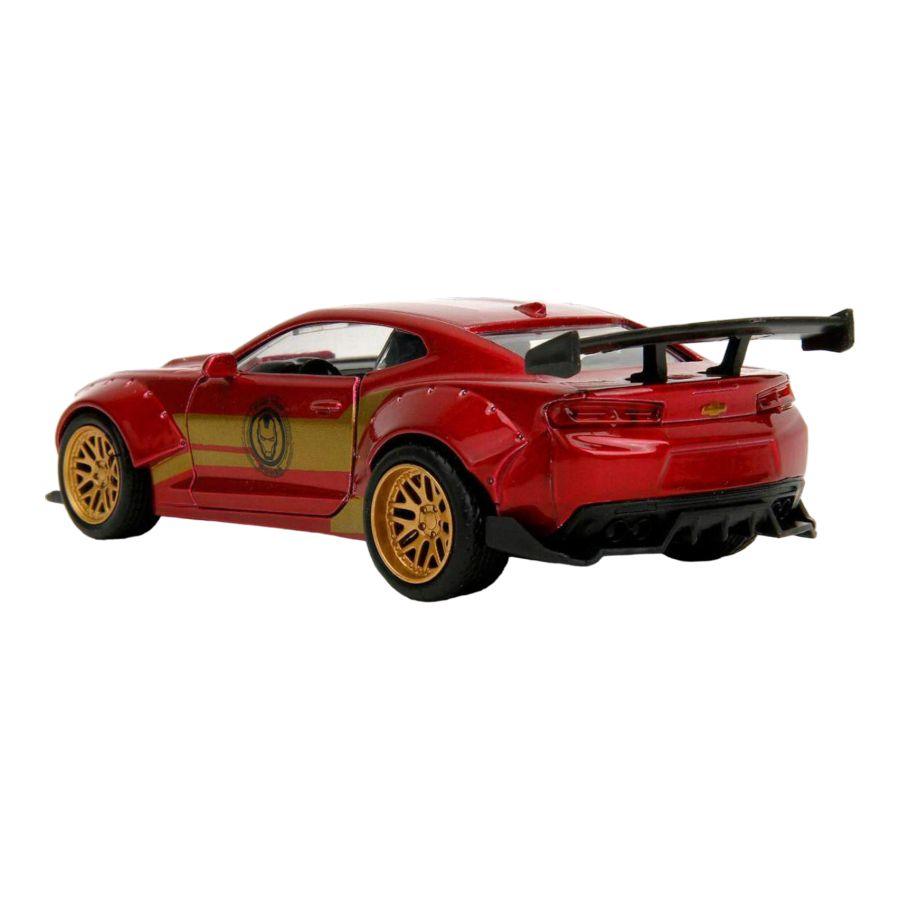 Marvel Comics - 2016 Chevy Camaro SS Widebody with Ironman 1:32 Scale Diecast Figure Diecast Scale Rides by Jada Toys | Titan Pop Culture