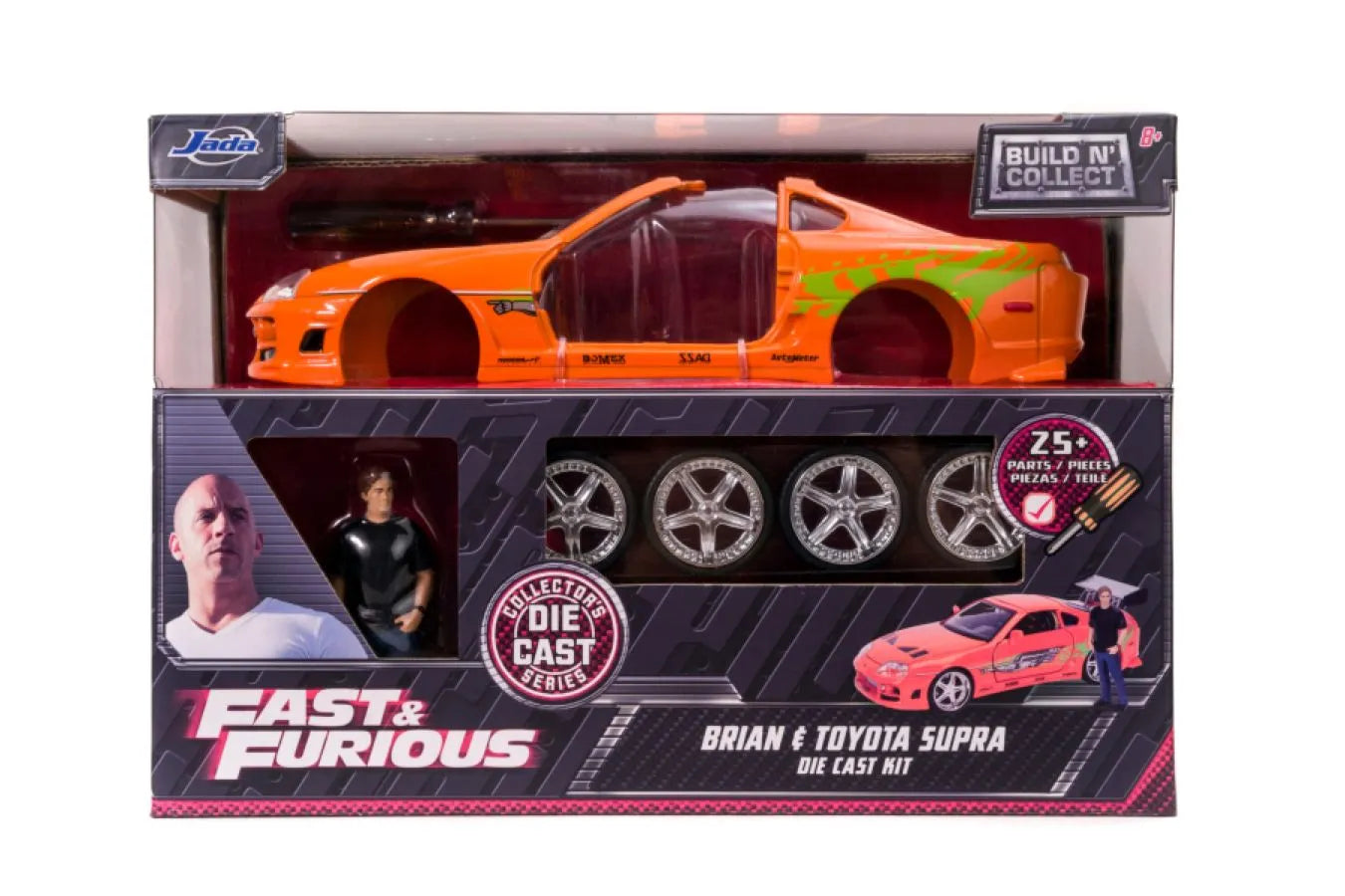 JAD30699 Fast and Furious - Brian's Toyota Supra with Brian 1:24 Scale Diecast Model Kit - Jada Toys - Titan Pop Culture