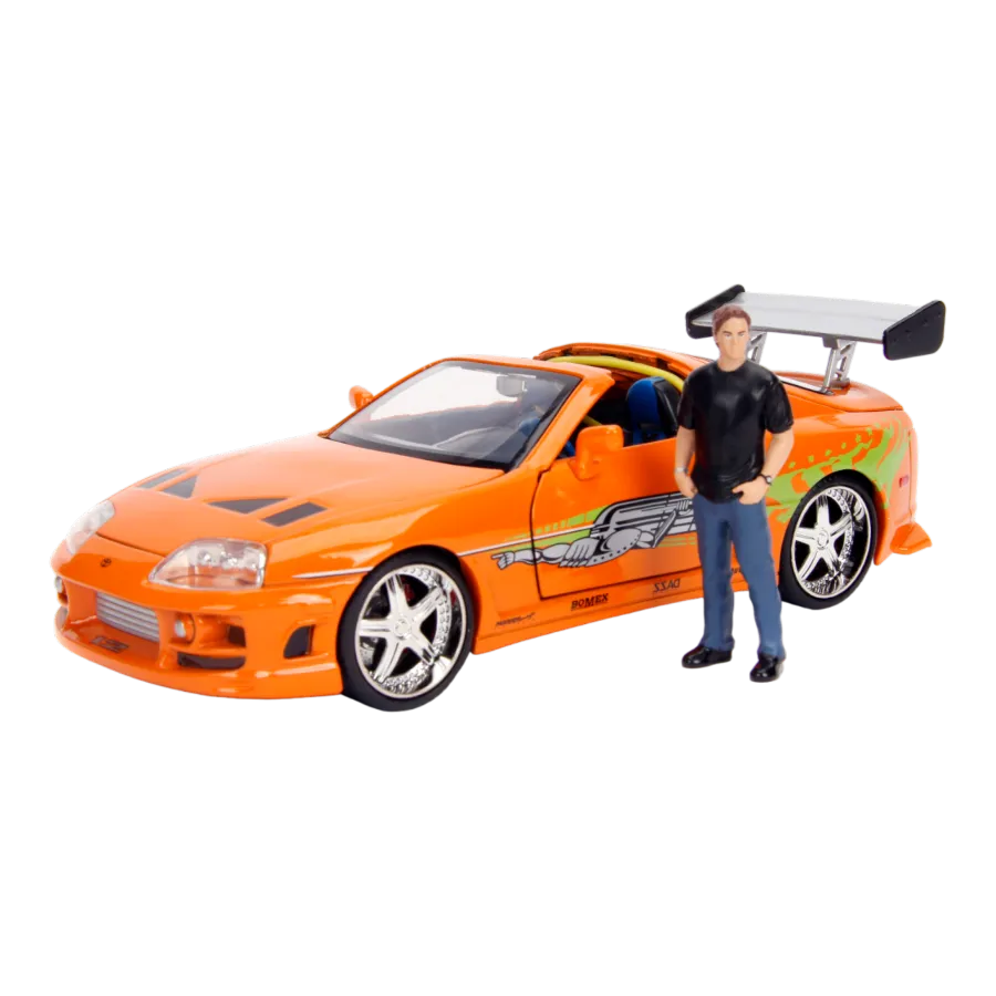 JAD30699 Fast and Furious - Brian's Toyota Supra with Brian 1:24 Scale Diecast Model Kit - Jada Toys - Titan Pop Culture