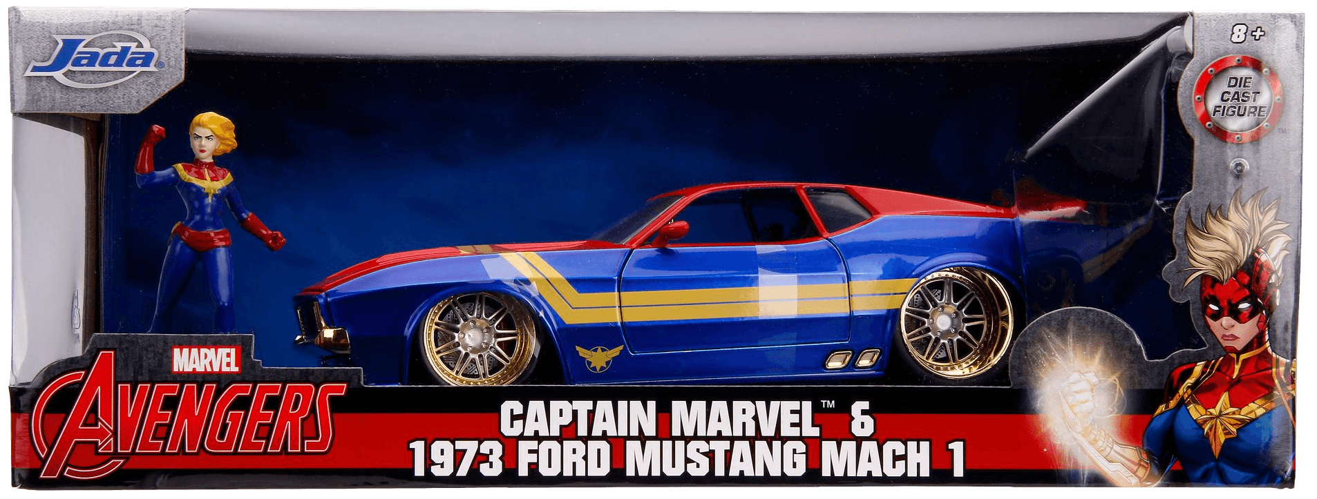 JAD31193 Captain Marvel - 1973 Ford Mustang Mach 1 1:24 - Jada Toys - Titan Pop Culture