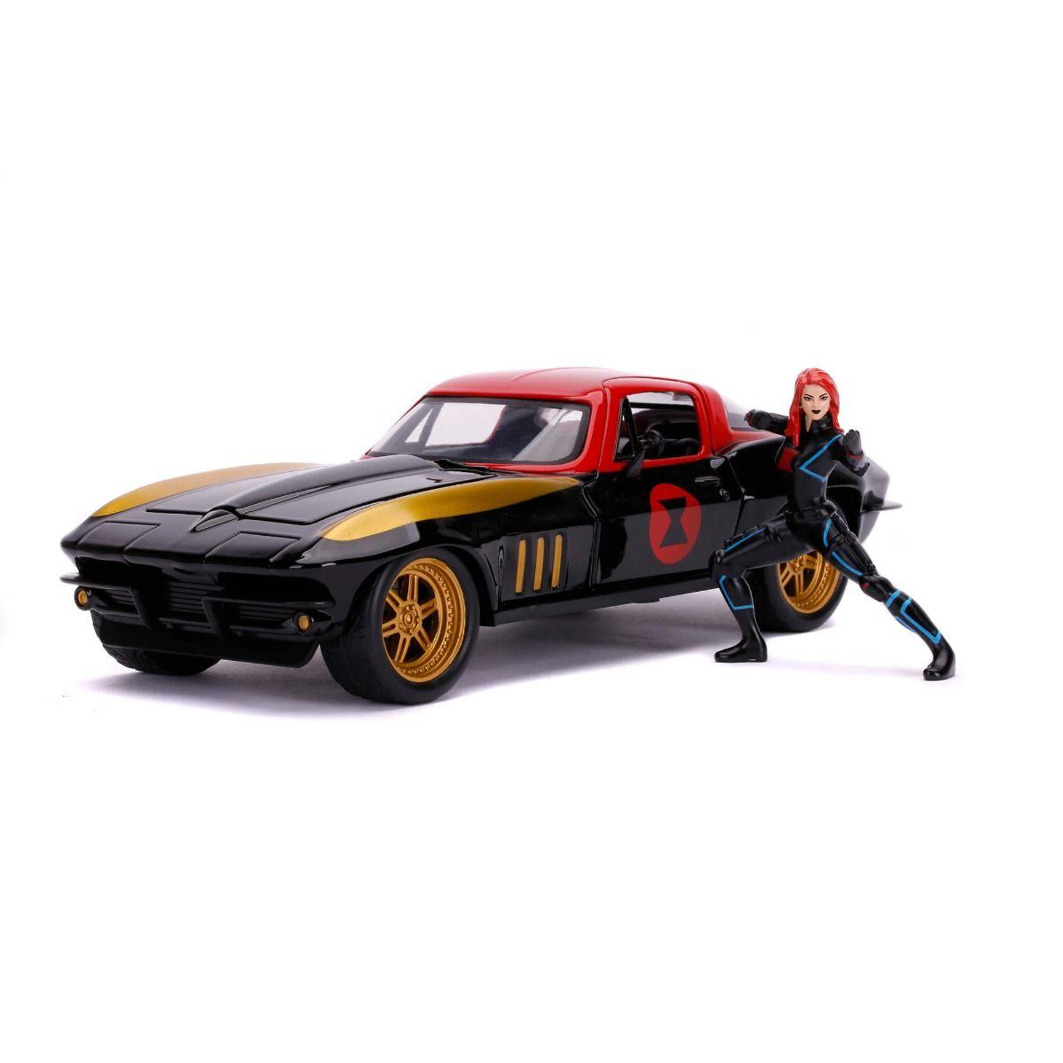 JAD31749 Avengers - '66 Chevy Corvette w/Black Widow 1:24 Scale Hollywood Ride - Jada Toys - Titan Pop Culture