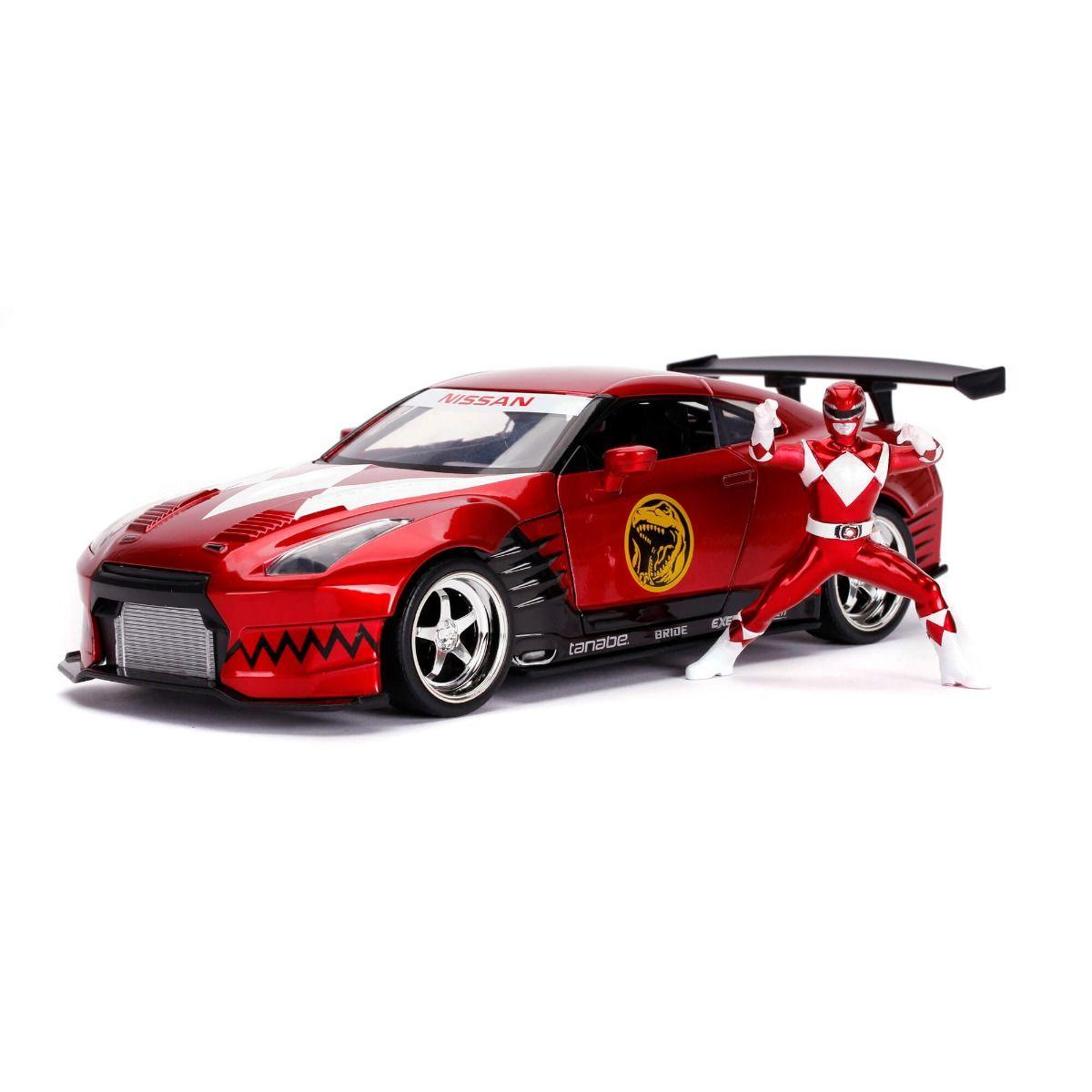 JAD31908 Power Rangers - '09 Nissan GT-R Red 1:24 Scale Hollywood Ride - Jada Toys - Titan Pop Culture