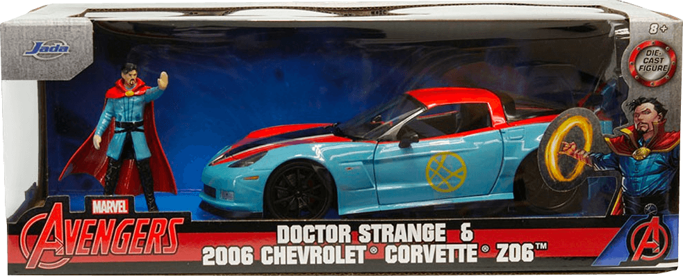 JAD32115 Avengers (comics) - Doctor Strange & 2006 Chevrolet Corvette Z06 1:24 Scale - Jada Toys - Titan Pop Culture