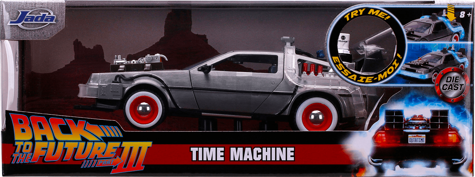 JAD32166 Back to the Future Part III - Time Machine Raw Metal 1:24 Scale Hollywood Ride - Jada Toys - Titan Pop Culture
