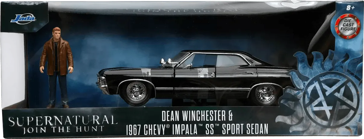JAD32250 Supernatural - '67 Chevy Impala with Dean 1:24 Scale Hollywood Ride - Jada Toys - Titan Pop Culture