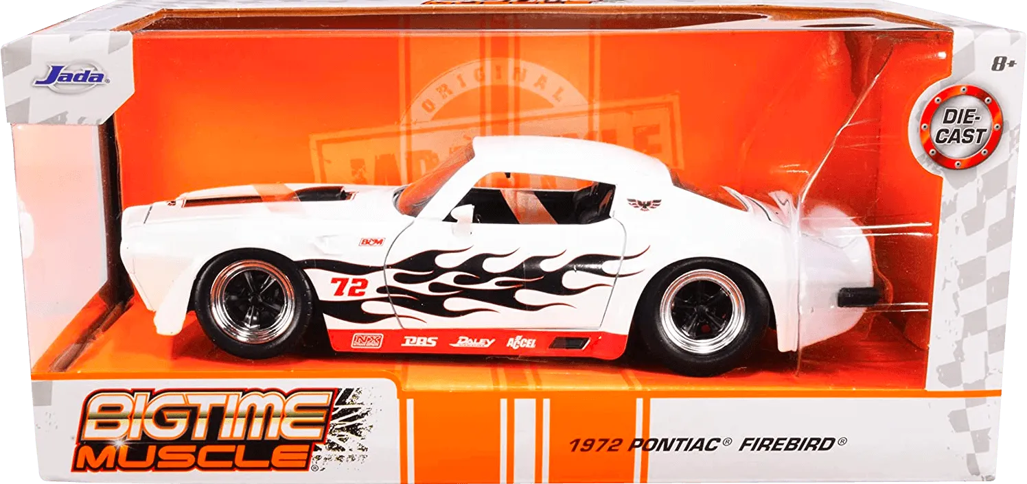 JAD32707 Big Time Muscle - Pontiac Firebird 1972 White 1:24 Scale Diecast Vehicle - Jada Toys - Titan Pop Culture