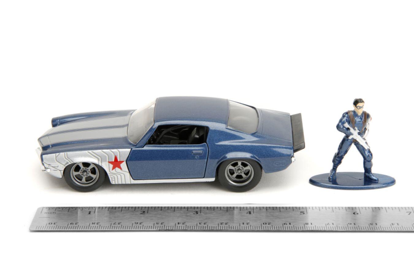 JAD33073 Marvel - 1973 Chev Camaro 1:32 Scale with Winter Soldier Figure - Jada Toys - Titan Pop Culture