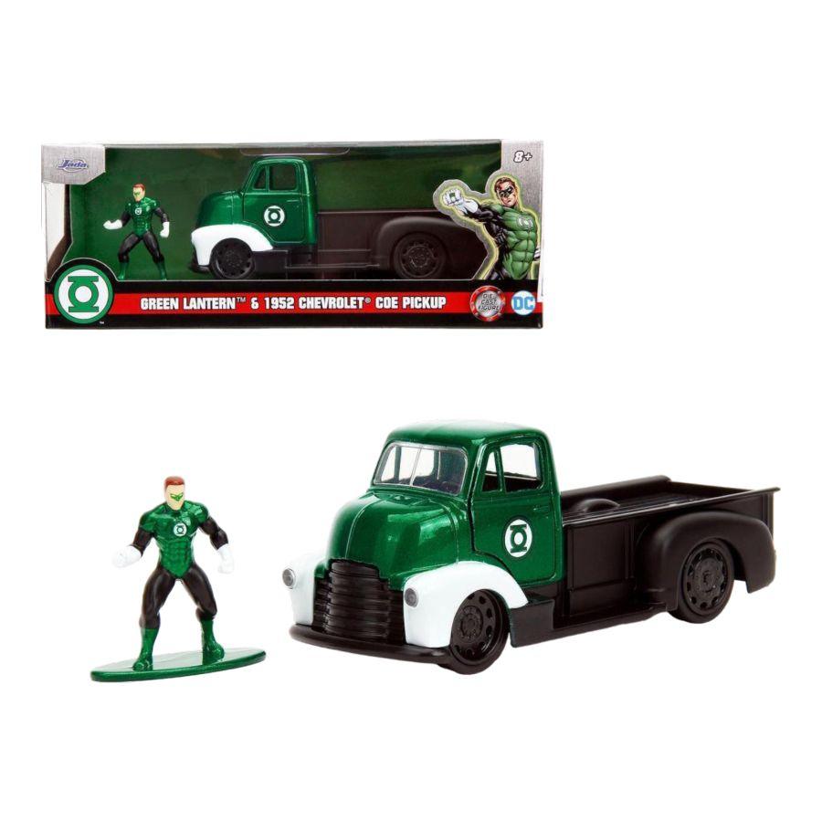 JAD33093 DC - 1952 Chevrolet COE Pickup with Green Lantern 1:32 Scale Diecast Figure - Jada Toys - Titan Pop Culture